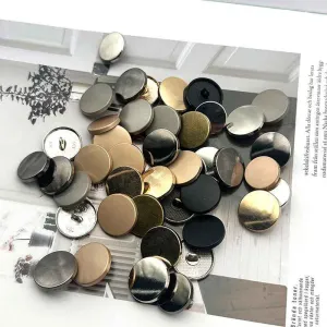 1 Inch Round Flat Metal Shank Buttons for Women's Coat 20PCS