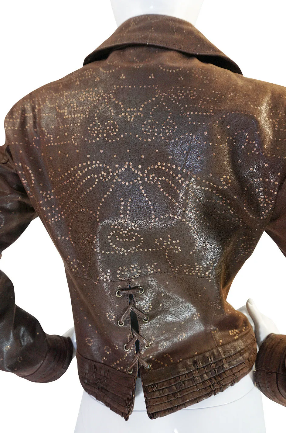 1980s Hand Painted Roberto Cavalli Leather Jacket