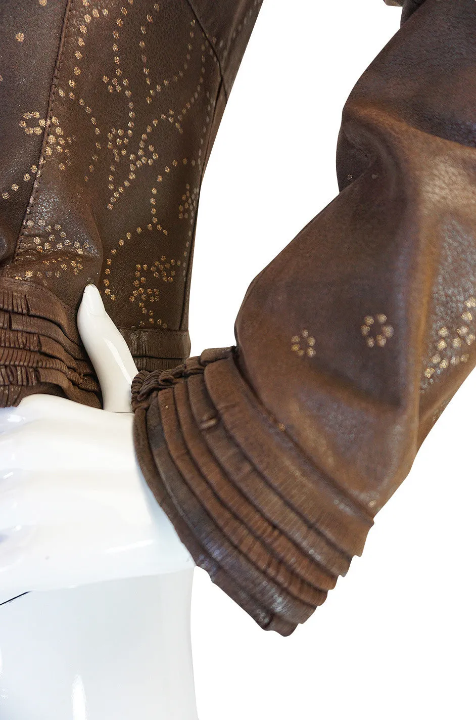 1980s Hand Painted Roberto Cavalli Leather Jacket