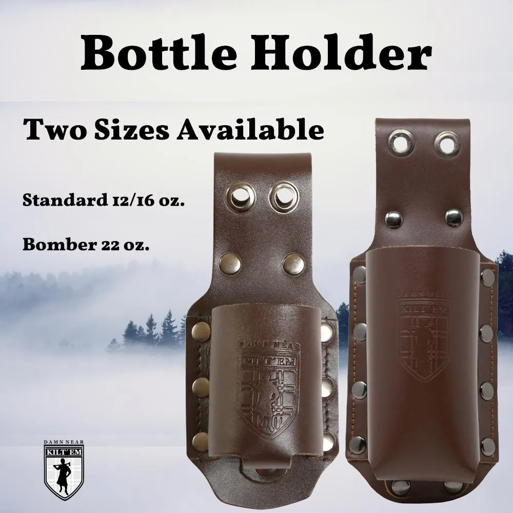 22 oz Bomber XL Bottle Holder - Black Leather