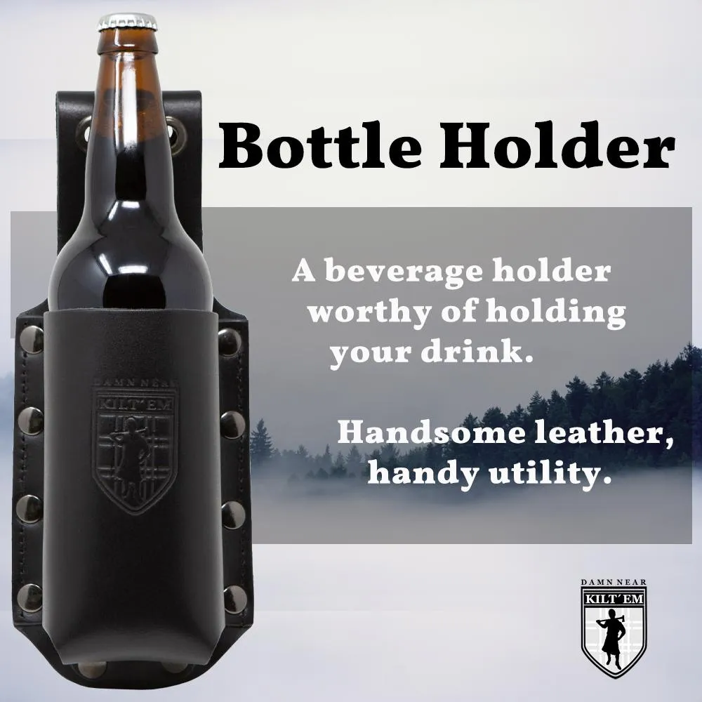 22 oz Bomber XL Bottle Holder - Black Leather