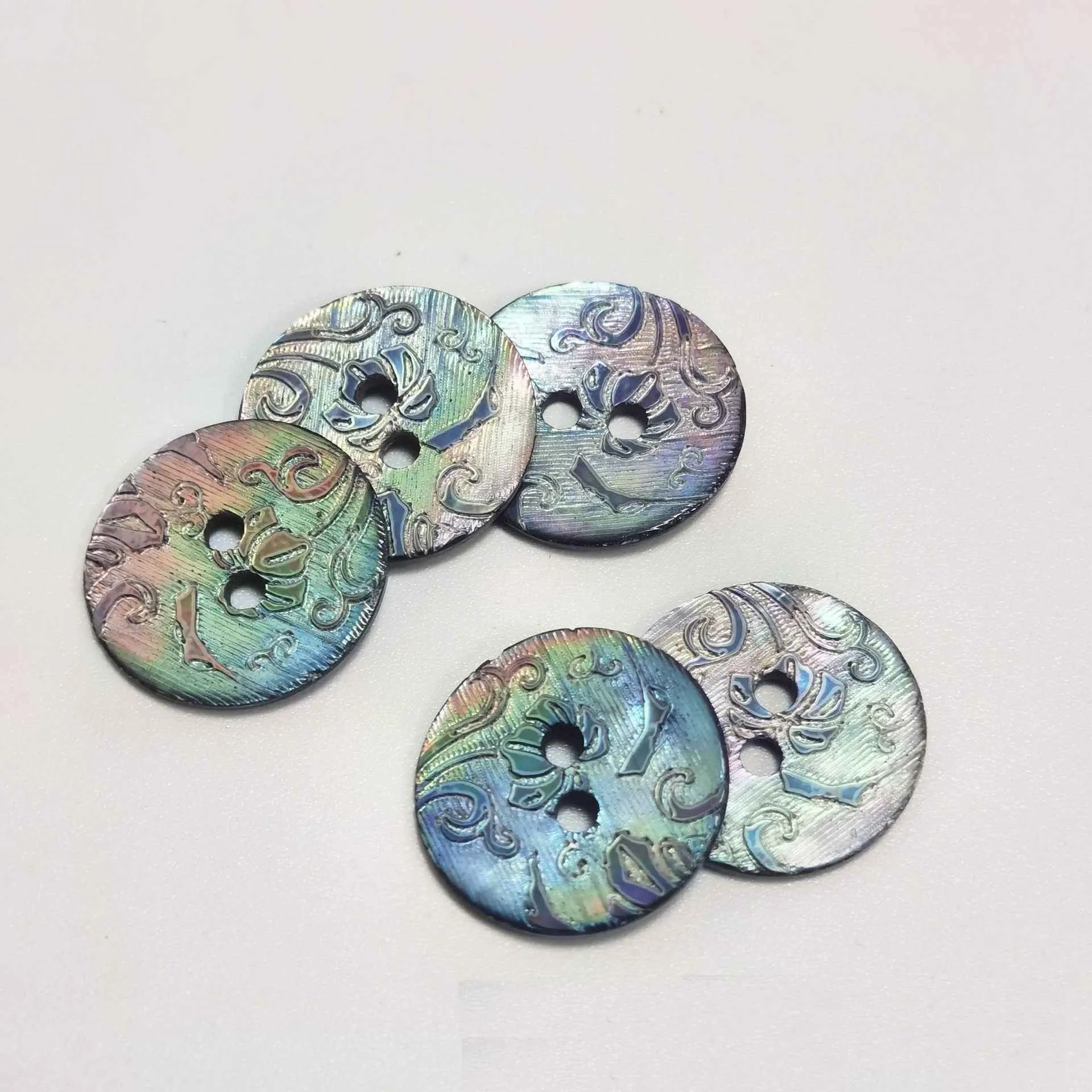 24L (15mm) Japanese Mother of Pearl Ash Gray Shell Buttons 100pcs