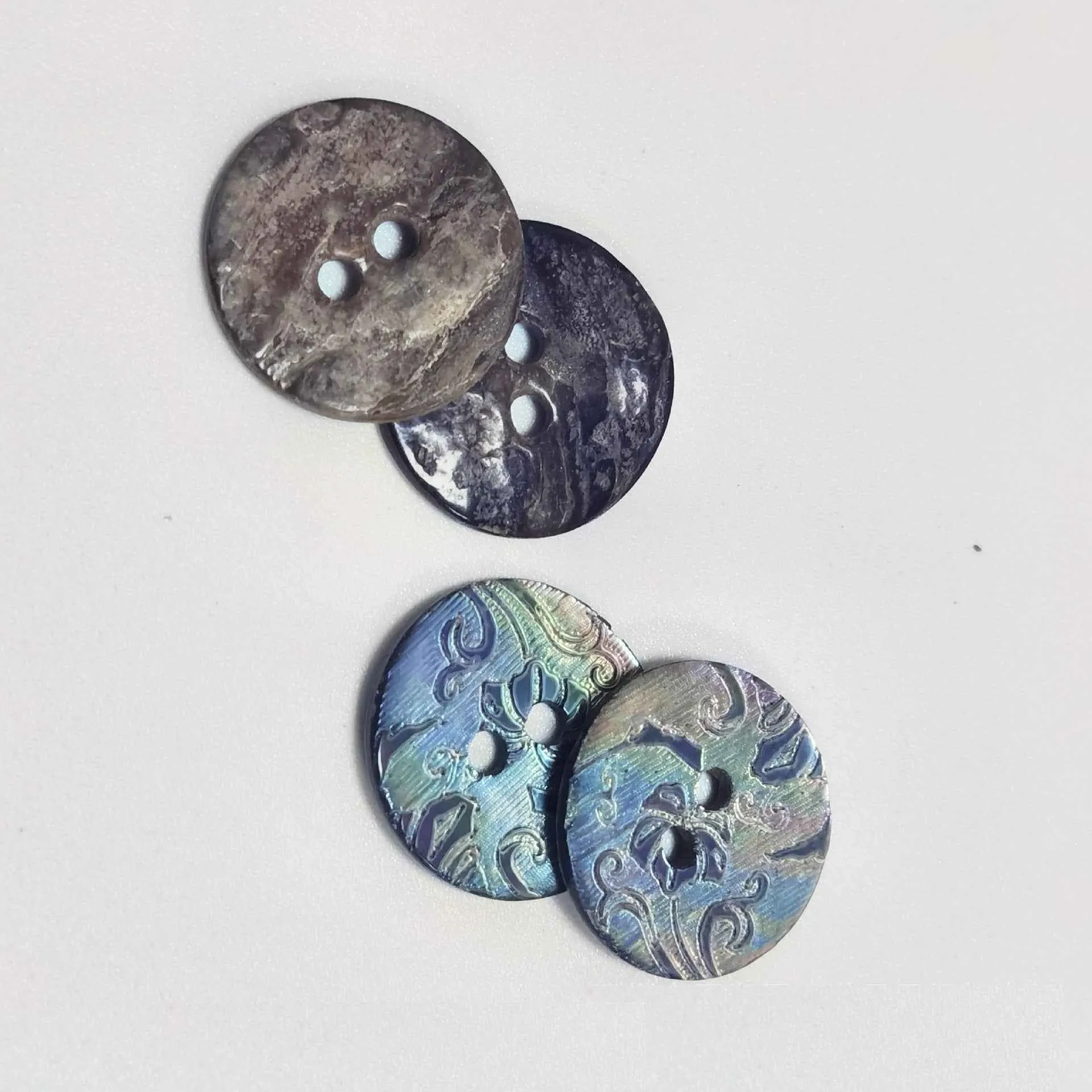 24L (15mm) Japanese Mother of Pearl Ash Gray Shell Buttons 100pcs