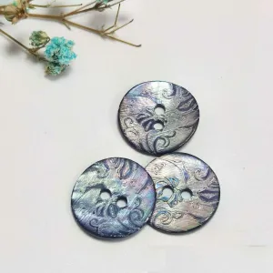 24L (15mm) Japanese Mother of Pearl Ash Gray Shell Buttons 100pcs
