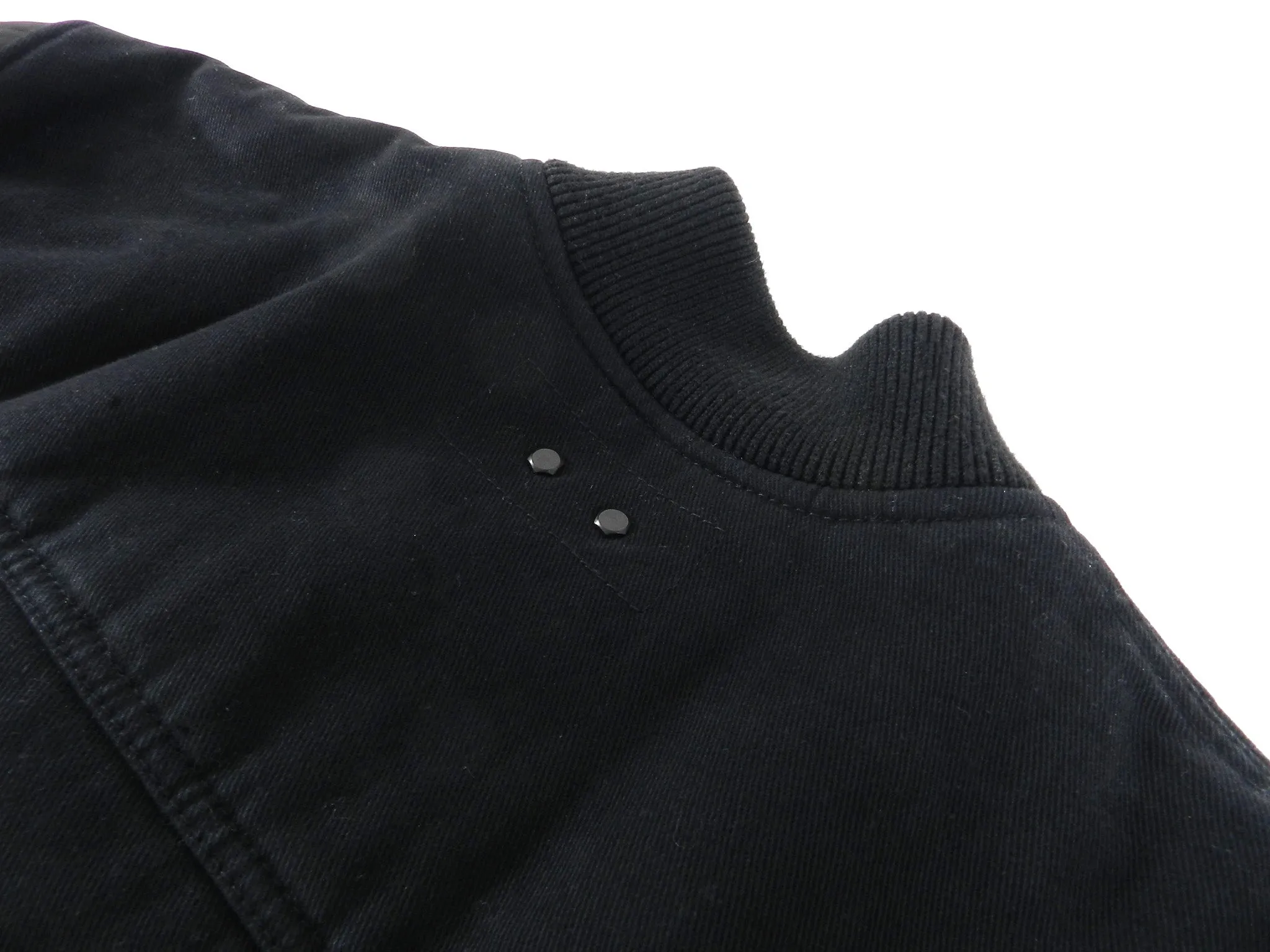 Alexander Wang Fall 2012 Black Cotton Jean Jacket With Leather Sleeves - M