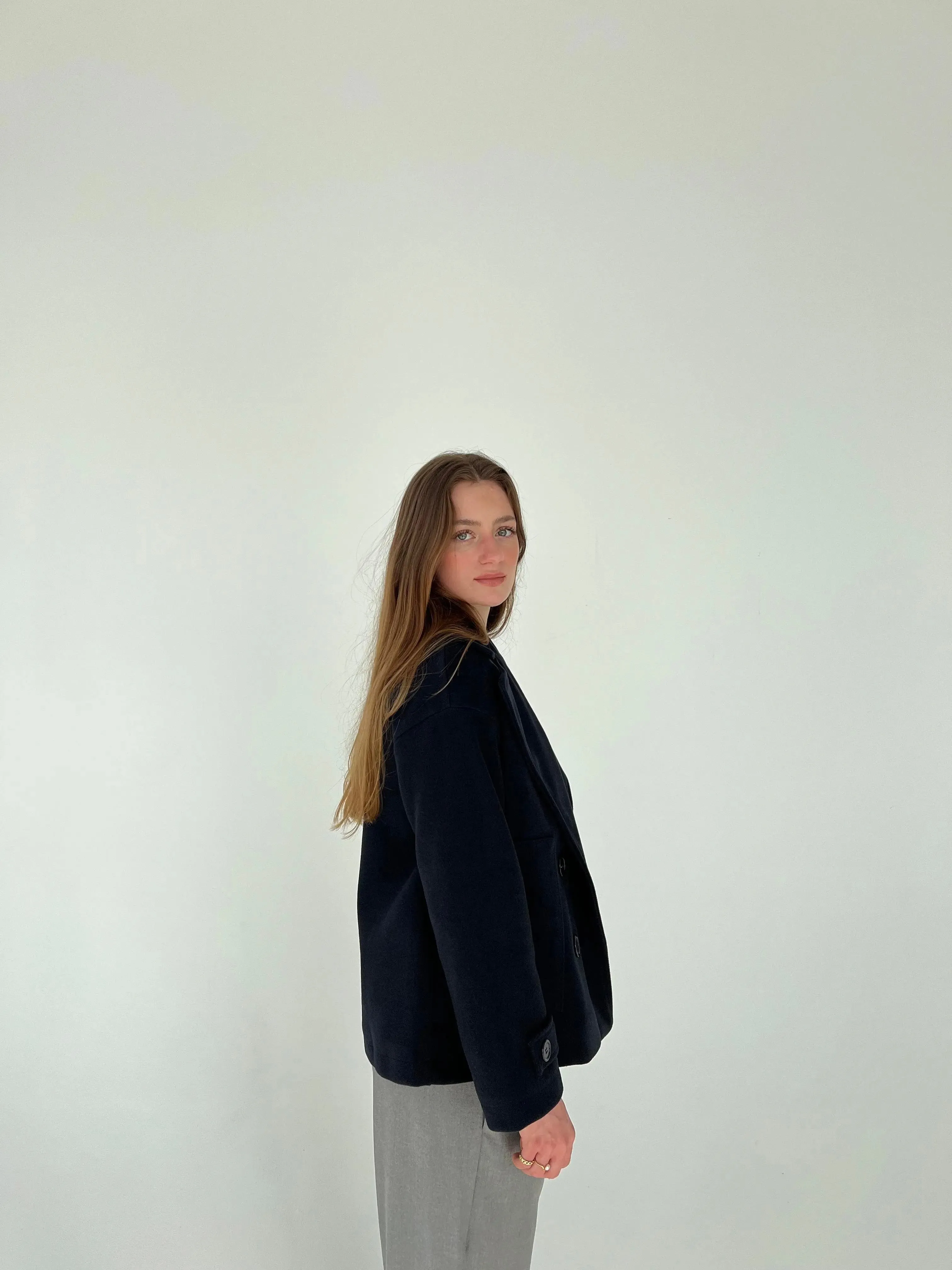 Alina - Elegant Double Knot Design Woman's Peacoat