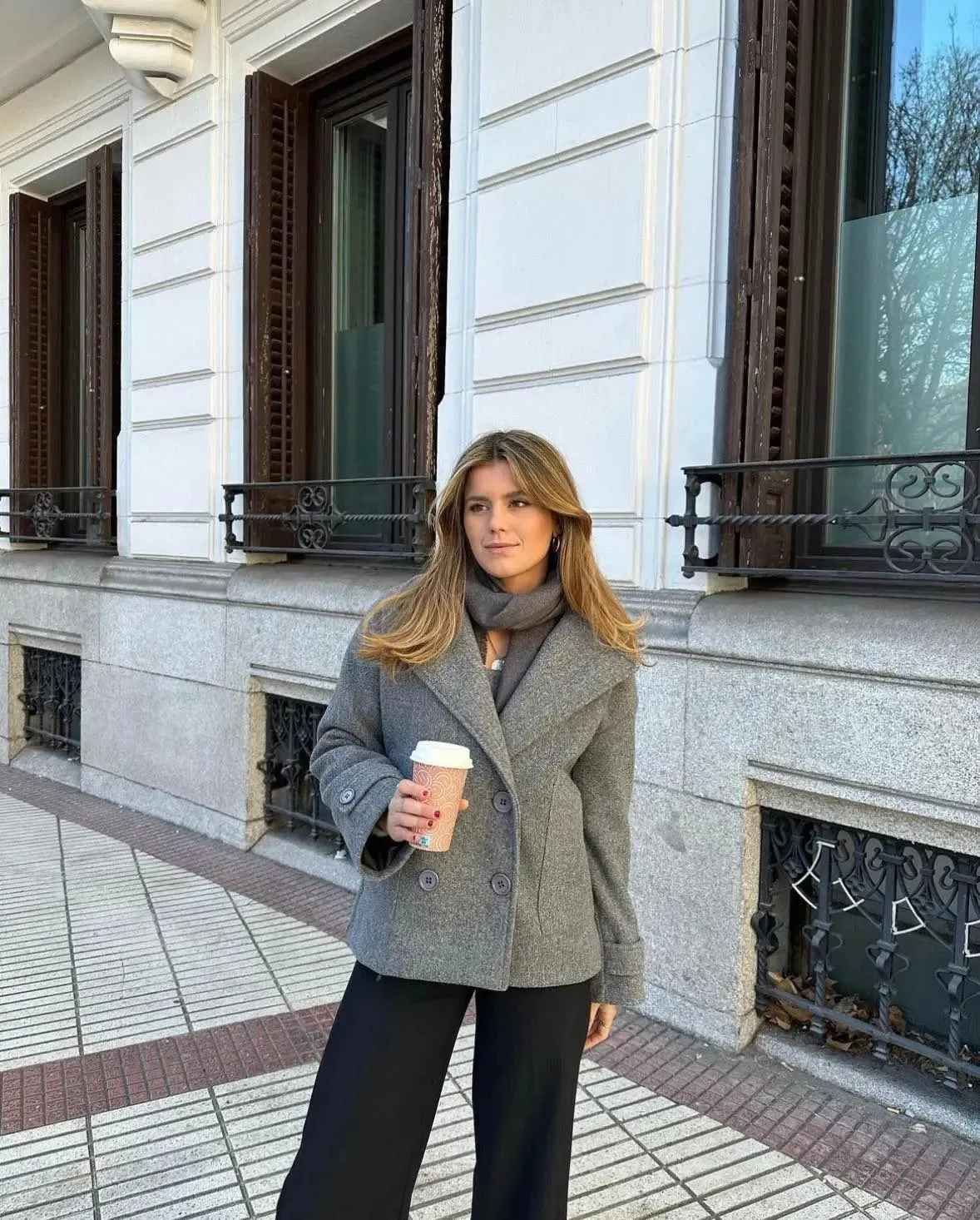 Alina - Elegant Double Knot Design Woman's Peacoat