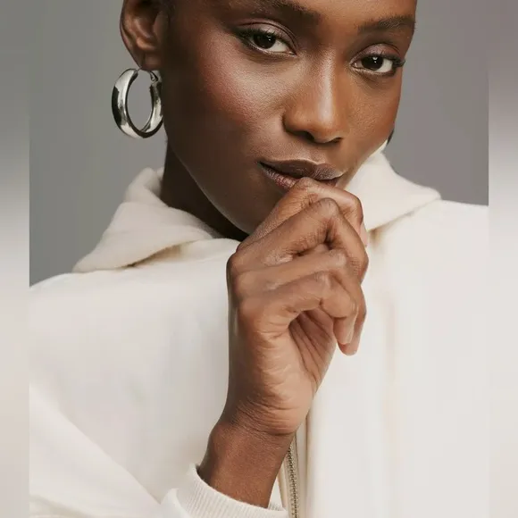 ANTHROPOLOGIE XL XXL by Anthropologie Oversized Bomber Jacket in Ivory Cream