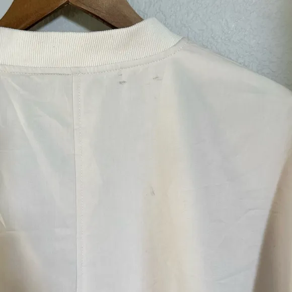 ANTHROPOLOGIE XL XXL by Anthropologie Oversized Bomber Jacket in Ivory Cream