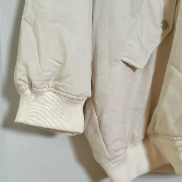 ANTHROPOLOGIE XL XXL by Anthropologie Oversized Bomber Jacket in Ivory Cream