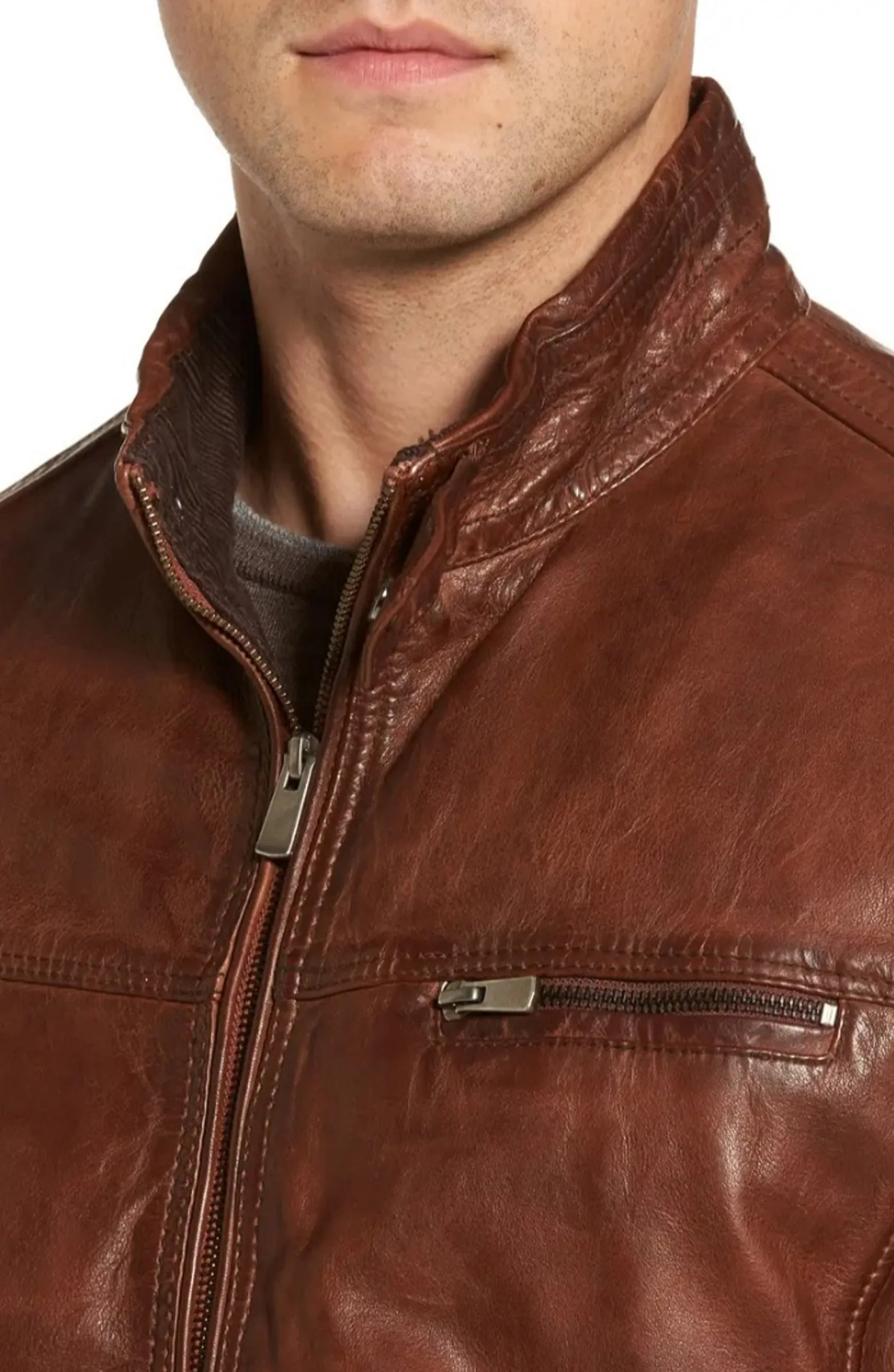 Antique Lamb Leather Bomber