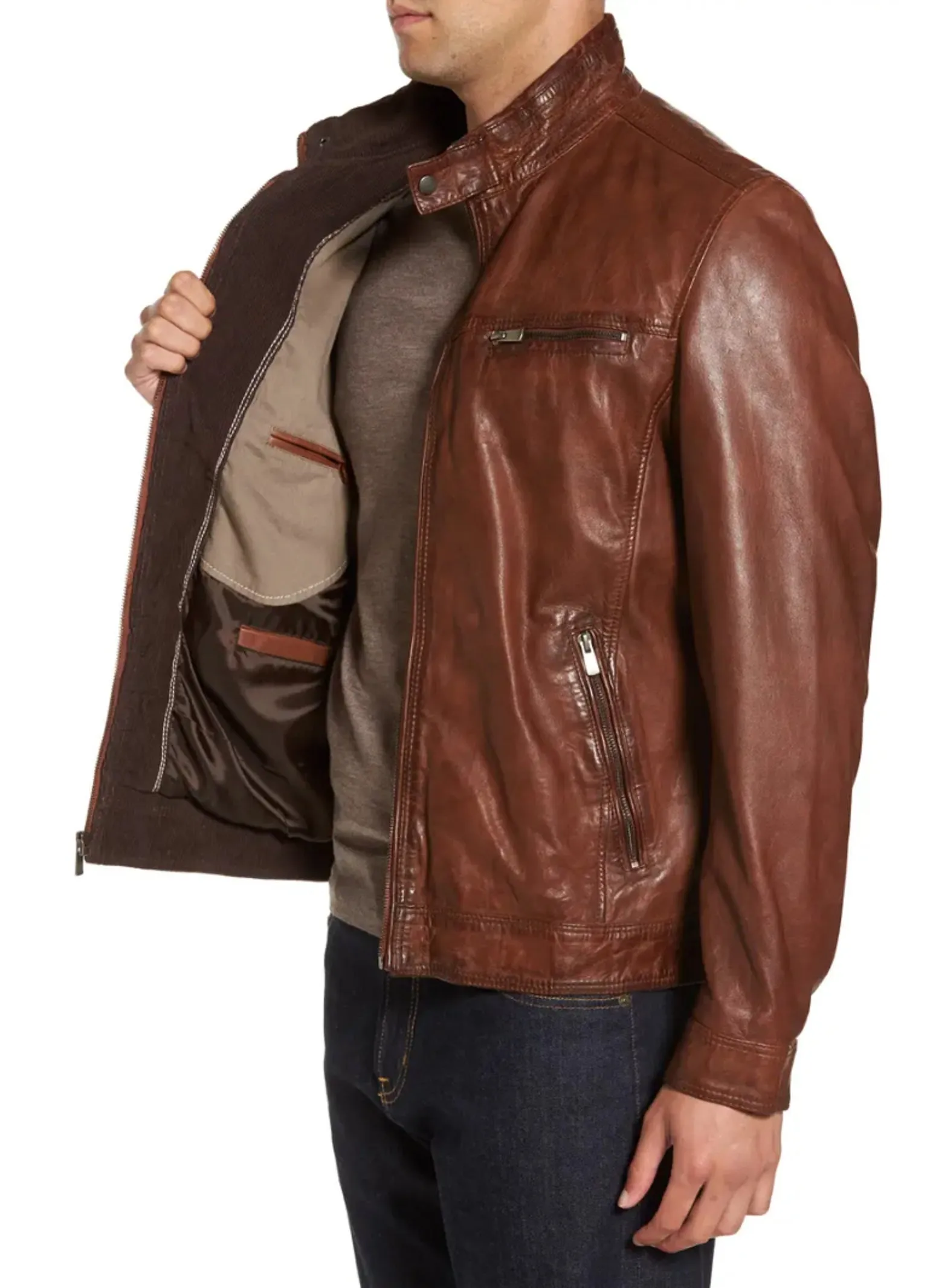 Antique Lamb Leather Bomber
