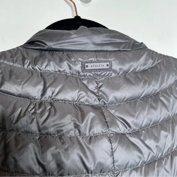 Athleta Downkind Down Puffer Vest in Silver Bells Gray