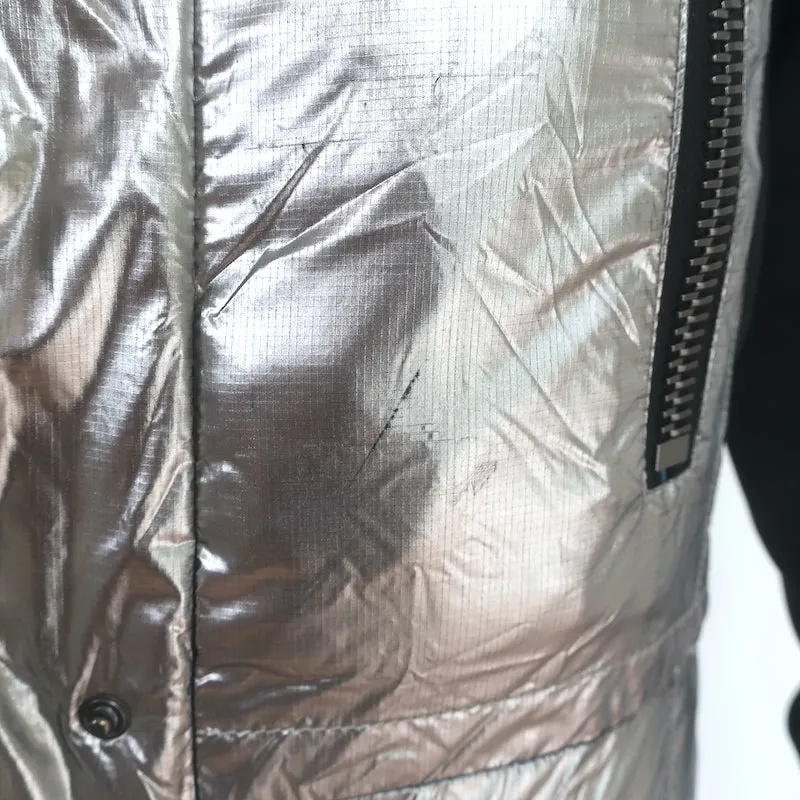 Authier Alta Badia Ski Jacket Silver Size 40 Hooded Down Puffer