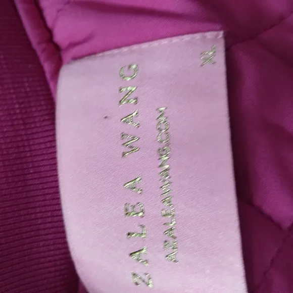 AZALEA WANG Oversize Women's XL Fushia Satin Bomber Jacket Coquette Feminine