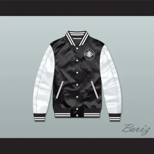 Bad Boy Black/ White Varsity Letterman Satin Bomber Jacket