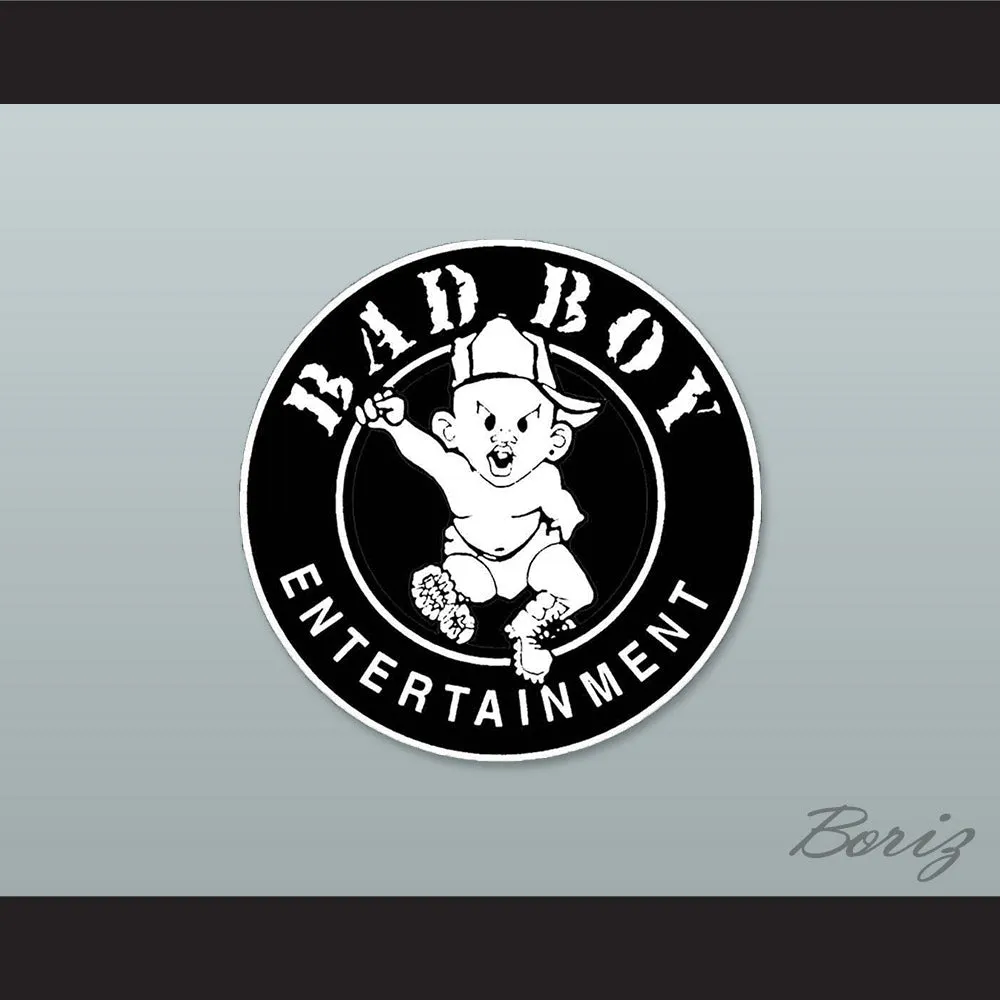 Bad Boy Entertainment Yellow/ White Varsity Letterman Satin Bomber Jacket