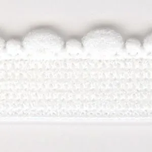 Ball Picot Stretch Tape #01 White