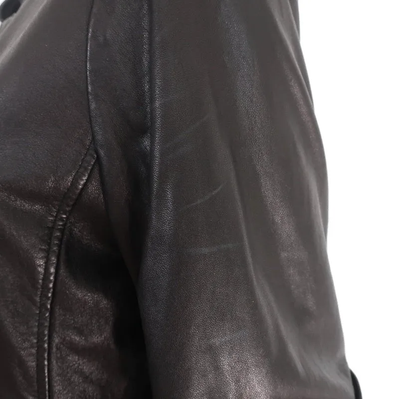 Banana Republic Leather Bomber Jacket Black Size Large Moto Jacket