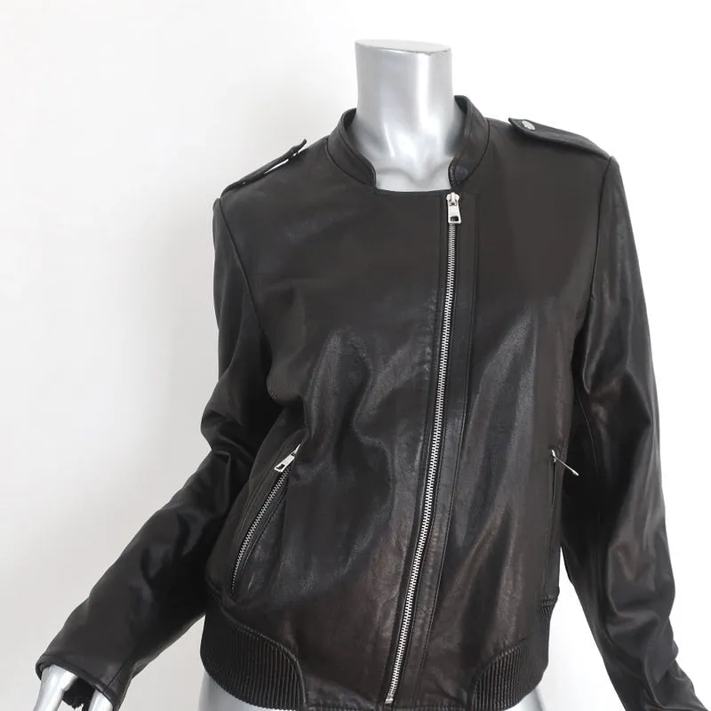 Banana Republic Leather Bomber Jacket Black Size Large Moto Jacket