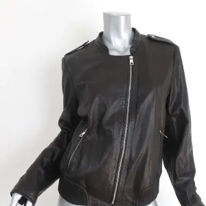 Banana Republic Leather Bomber Jacket Black Size Large Moto Jacket