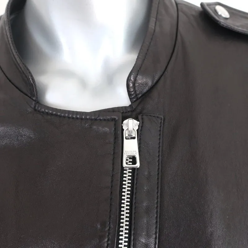 Banana Republic Leather Bomber Jacket Black Size Large Moto Jacket