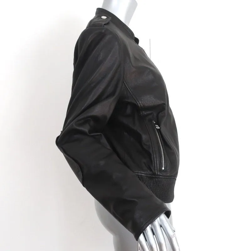Banana Republic Leather Bomber Jacket Black Size Large Moto Jacket