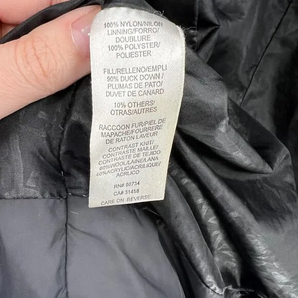 BCBG Black Down Winter Puffer Jacket Large