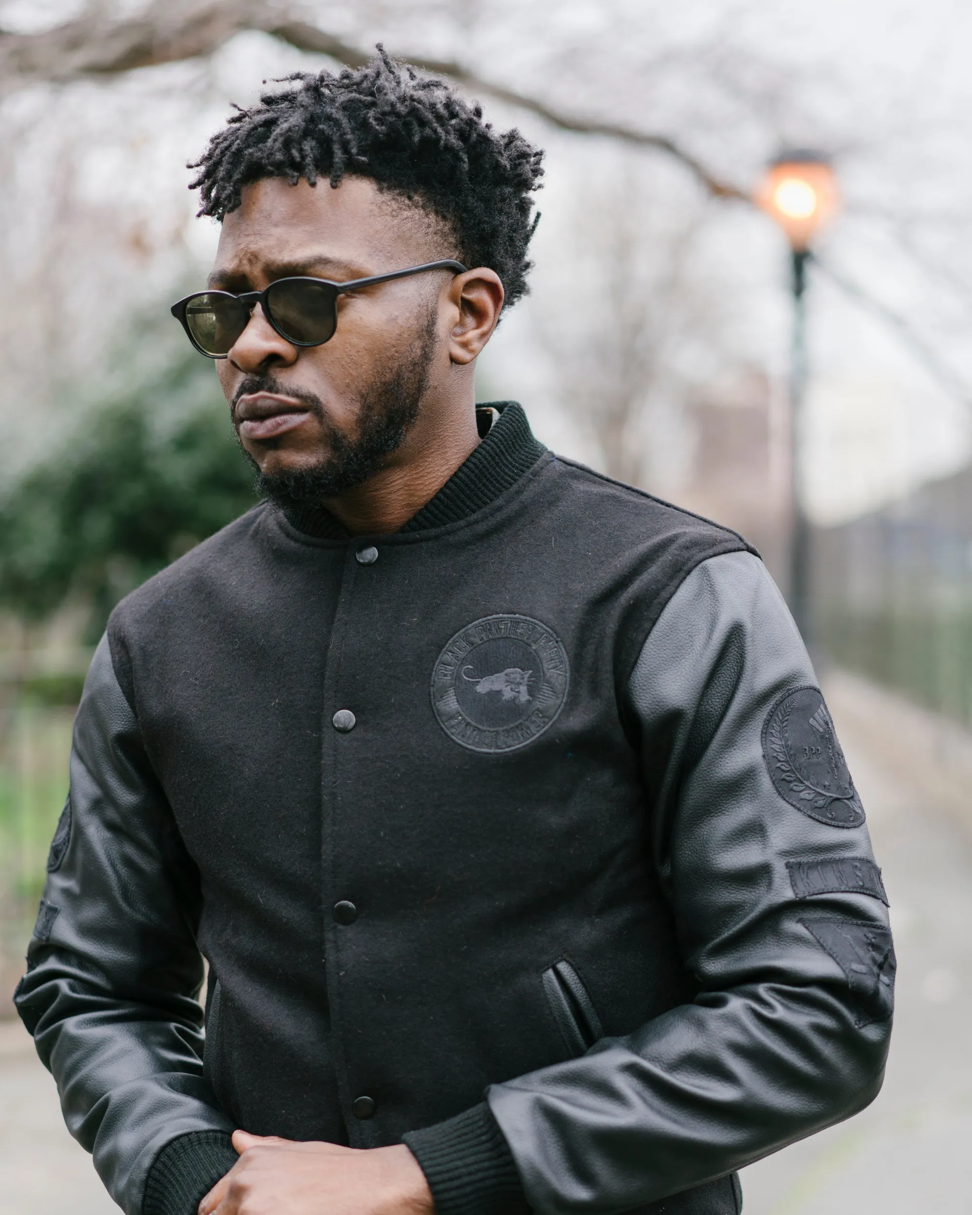 Black Panther Varsity Jacket in Mono Black
