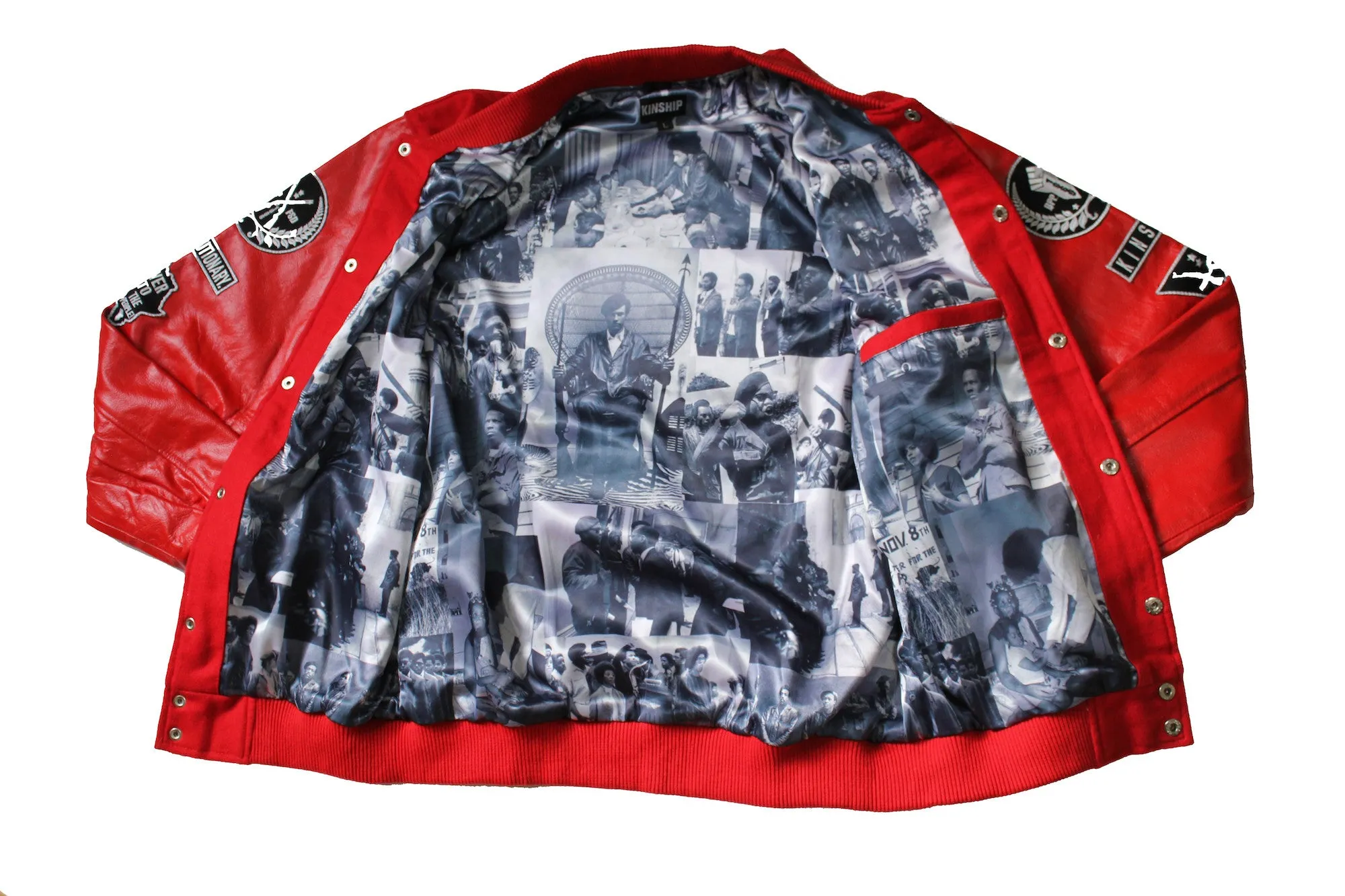 Black Panther Varsity Jacket in Red Contrast