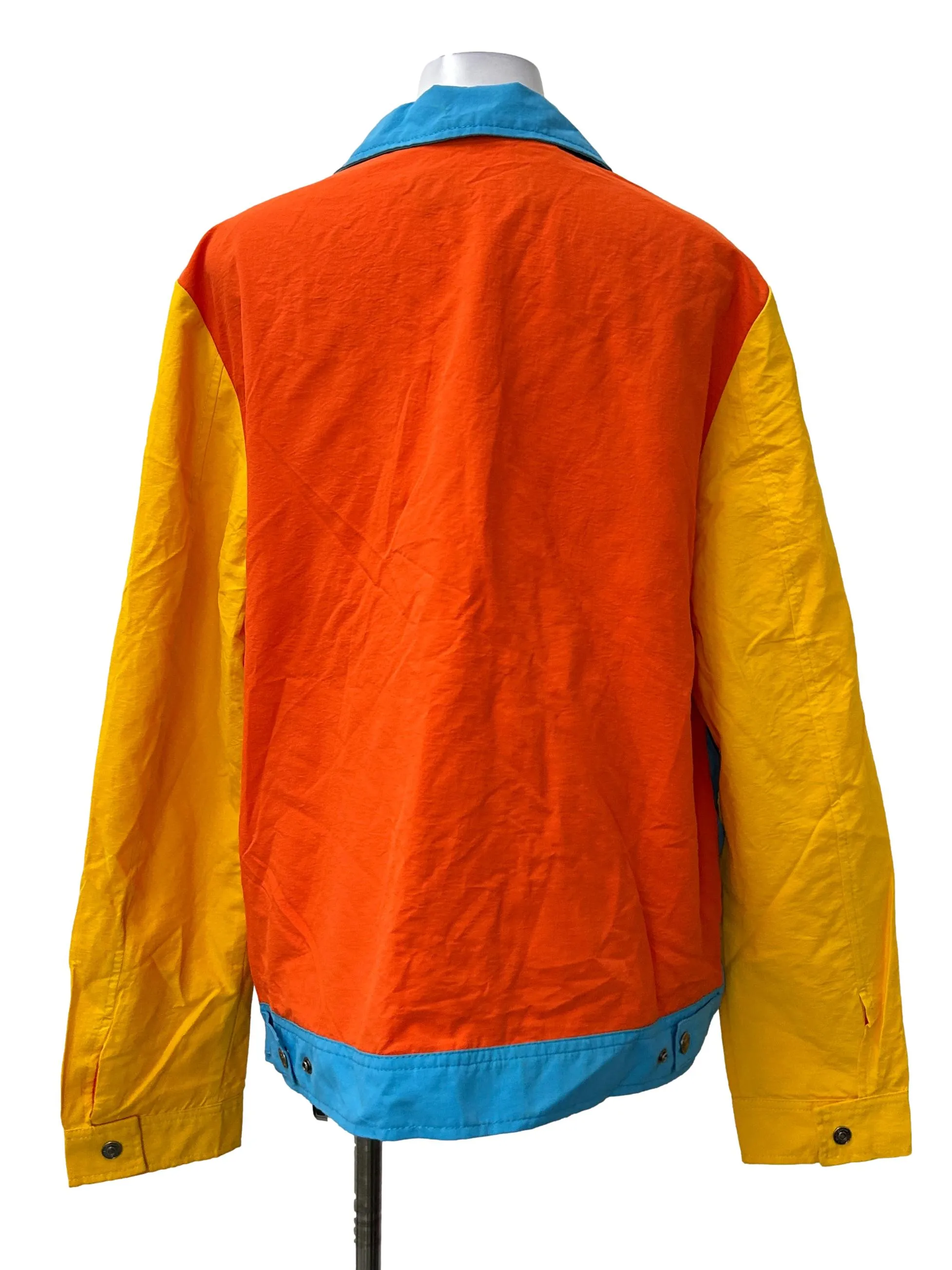 Blue Orange Yellow Colourblock Windbreaker