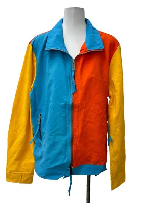 Blue Orange Yellow Colourblock Windbreaker