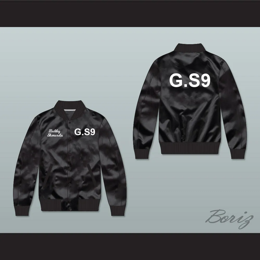 Bobby Shmurda G.S9 Black Varsity Letterman Satin Bomber Jacket