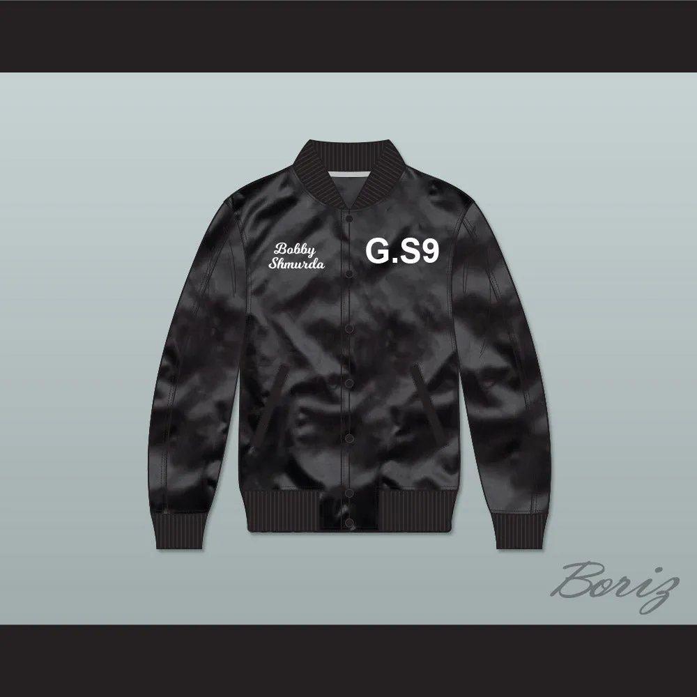 Bobby Shmurda G.S9 Black Varsity Letterman Satin Bomber Jacket