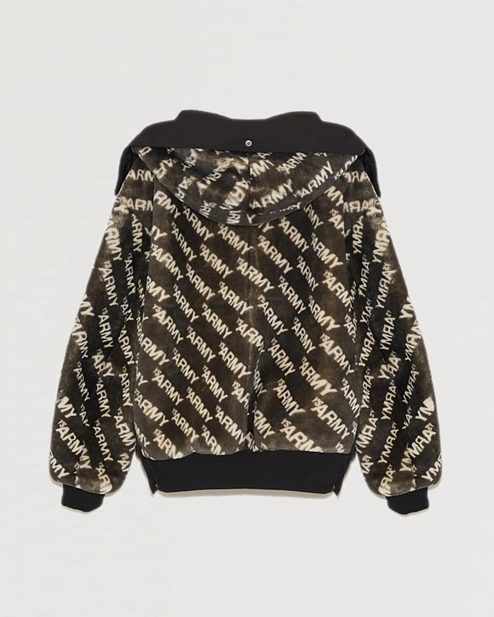 Bomber jacket in lambskin shearling reversible technical fabric
