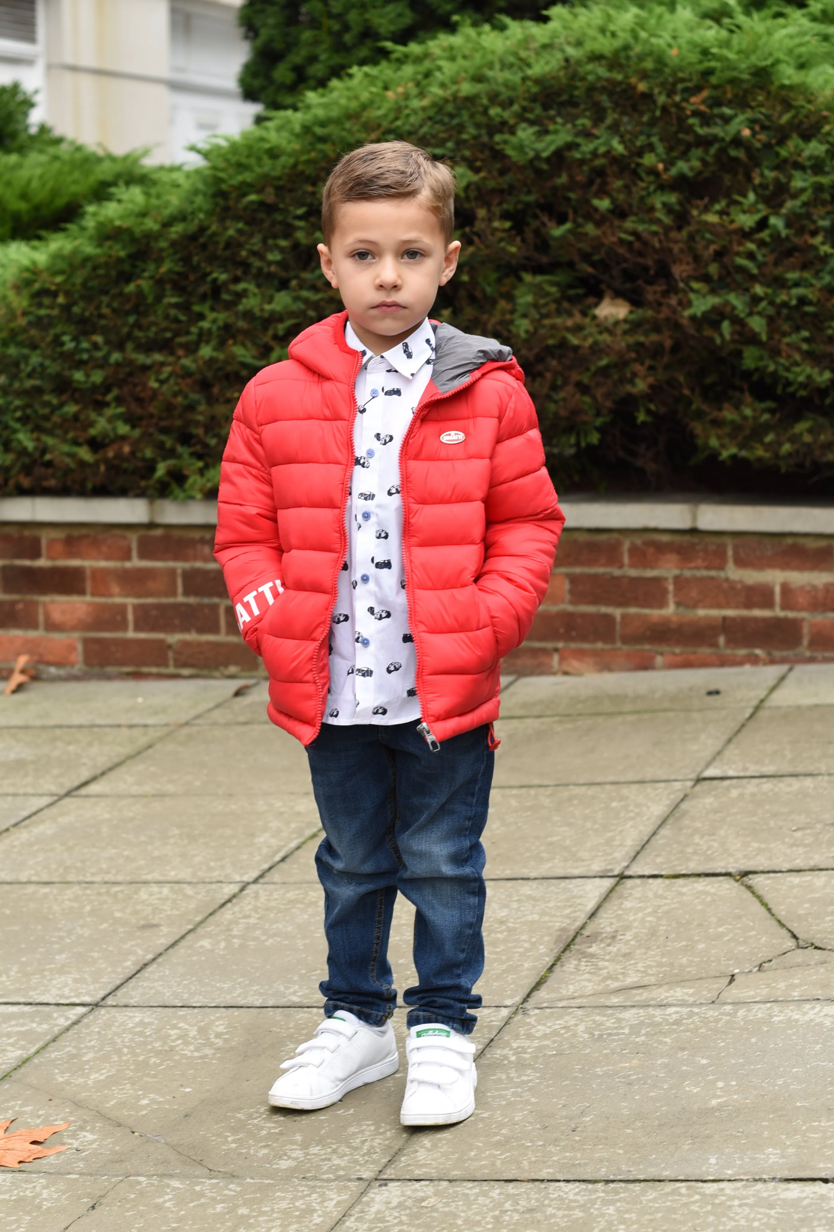 Boys Red Padded Puffer Jacket