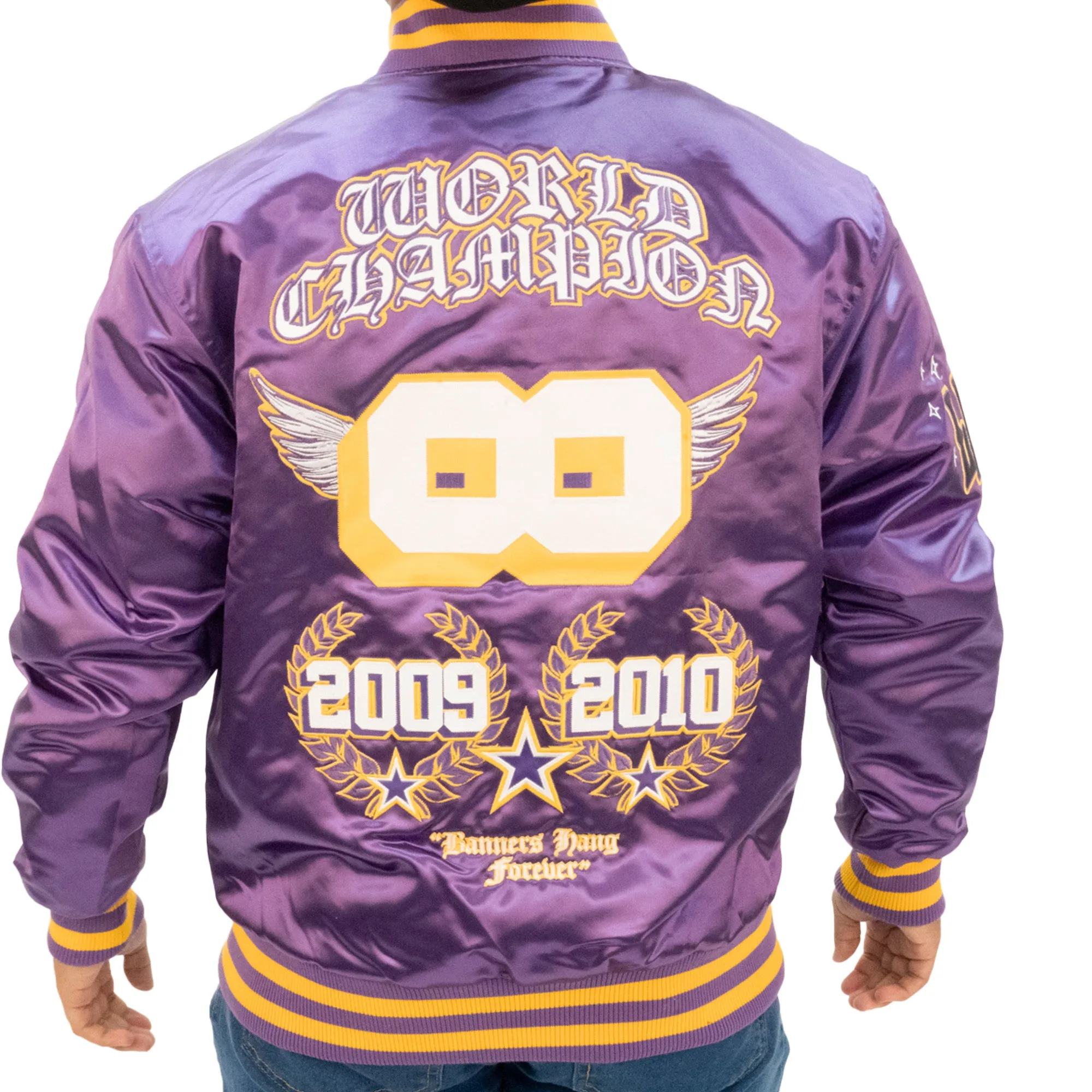 BRAND X LOS ANGELES WORLD CHAMPION SATIN JACKET (PURPLE)