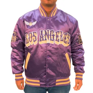BRAND X LOS ANGELES WORLD CHAMPION SATIN JACKET (PURPLE)