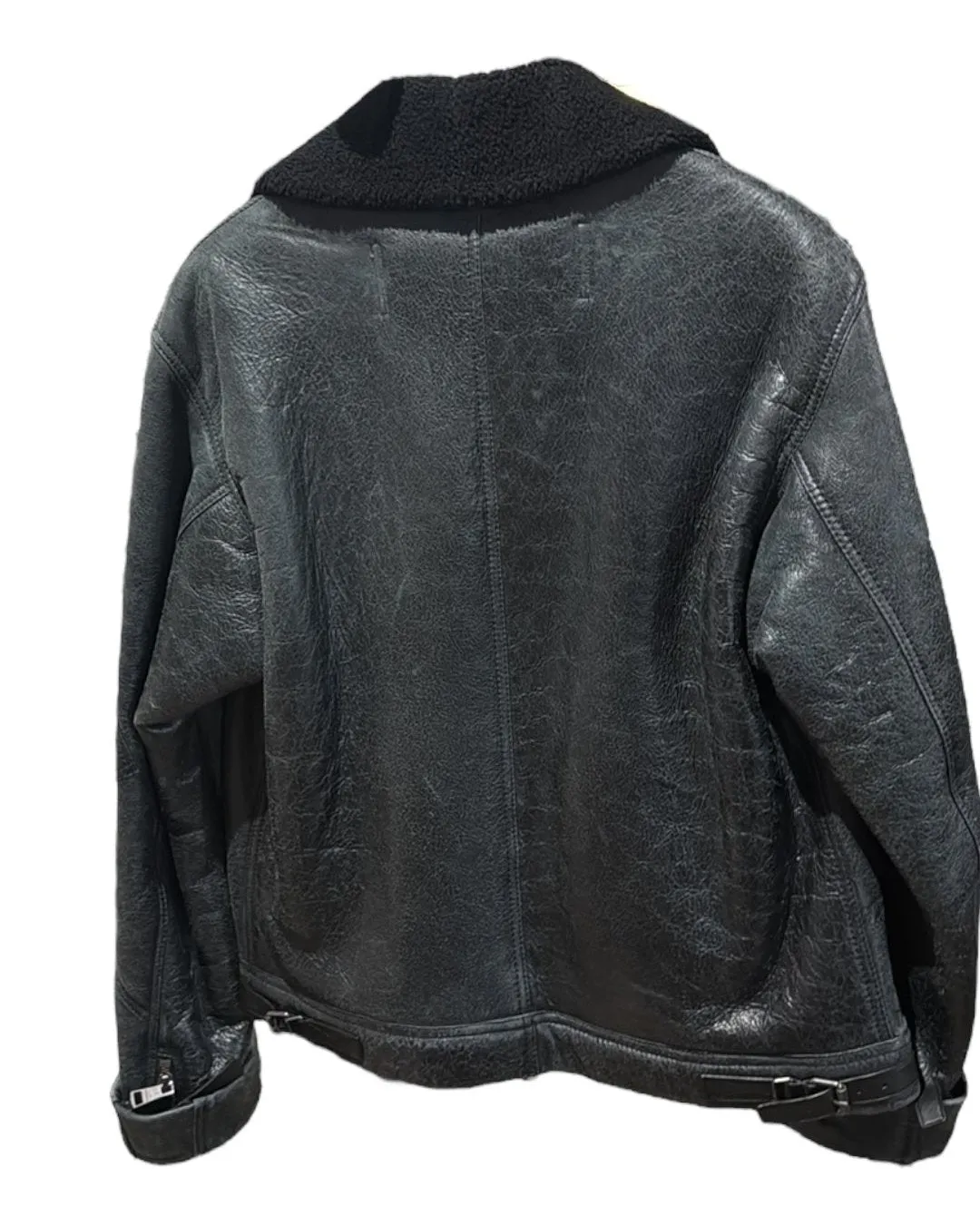 Burberry Brit Leather and Shearling Bomber Jacket