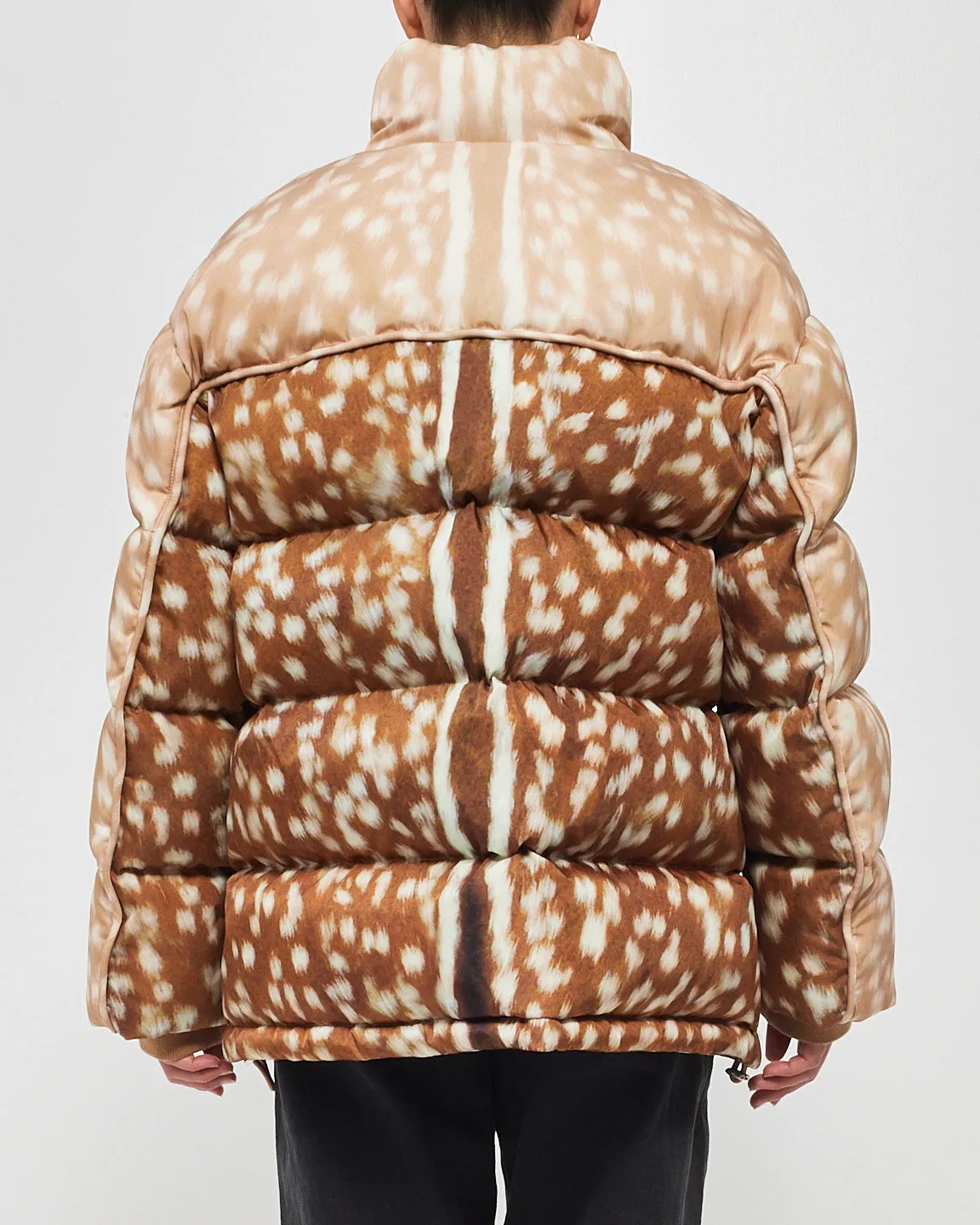 Burberry Brown Burberry Colinton Deer Print Down Puffer Jacket - XL