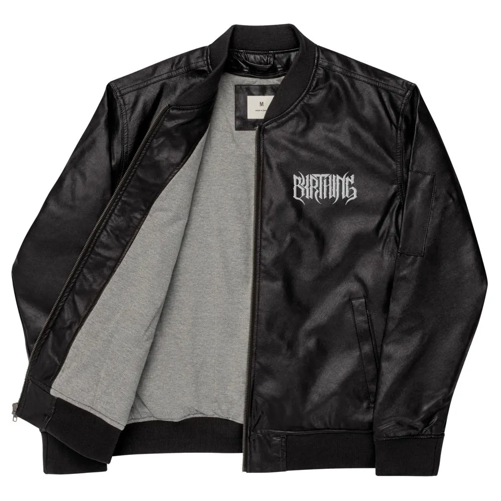 BYRTHING - Faux Leather Bomber Jacket