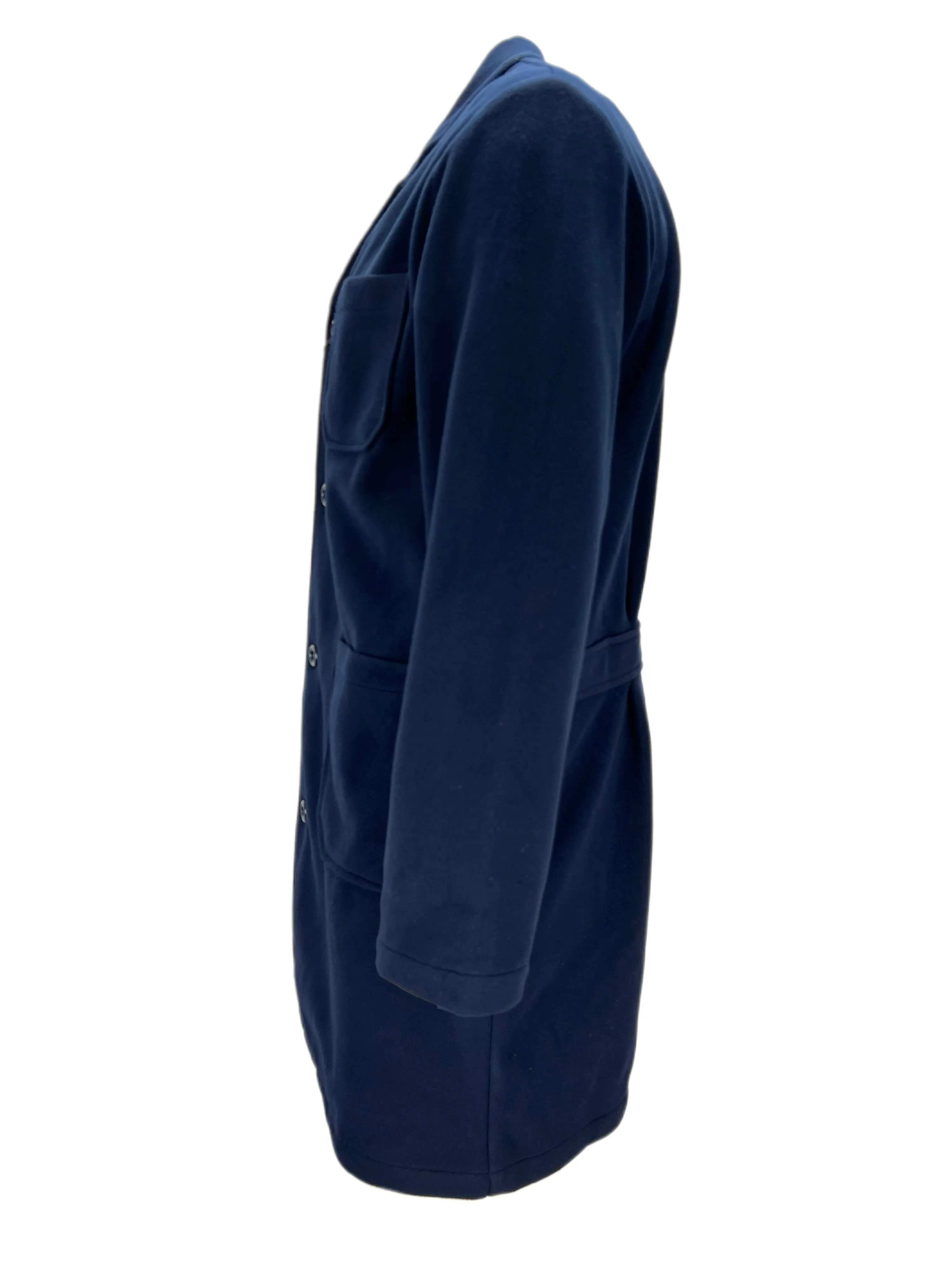 CAMO Men's Technical Pile Navy Button Closure Collared Neck Coat Sz L NWT