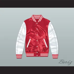 Cassius Clay The Greatest Red/ White Varsity Letterman Satin Bomber Jacket