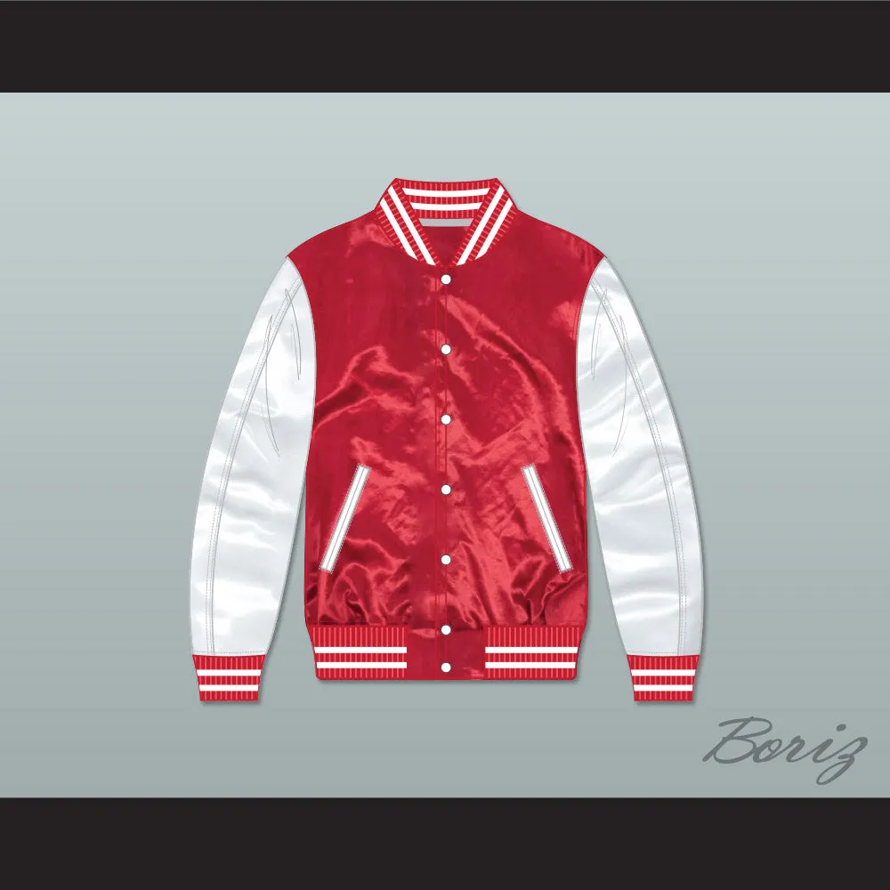 Cassius Clay The Greatest Red/ White Varsity Letterman Satin Bomber Jacket