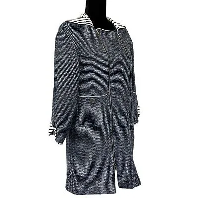 CHANEL - Spring 2017 Fantasy Tweed Coat - Navy & White - 38 US 6 NWT