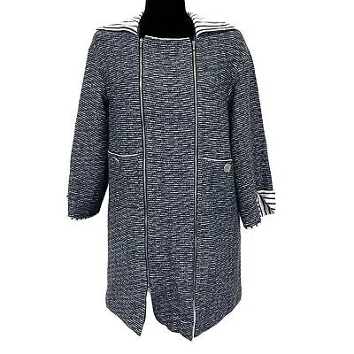 CHANEL - Spring 2017 Fantasy Tweed Coat - Navy & White - 38 US 6 NWT