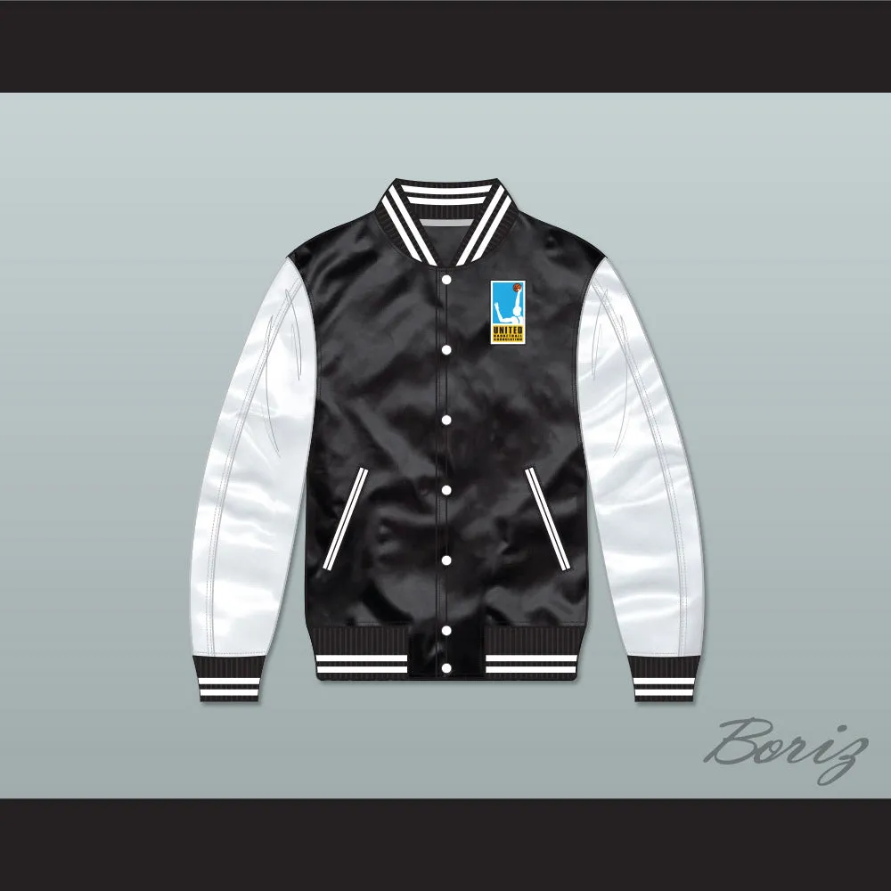 Charlotte Beat Black/ White Varsity Letterman Satin Bomber Jacket