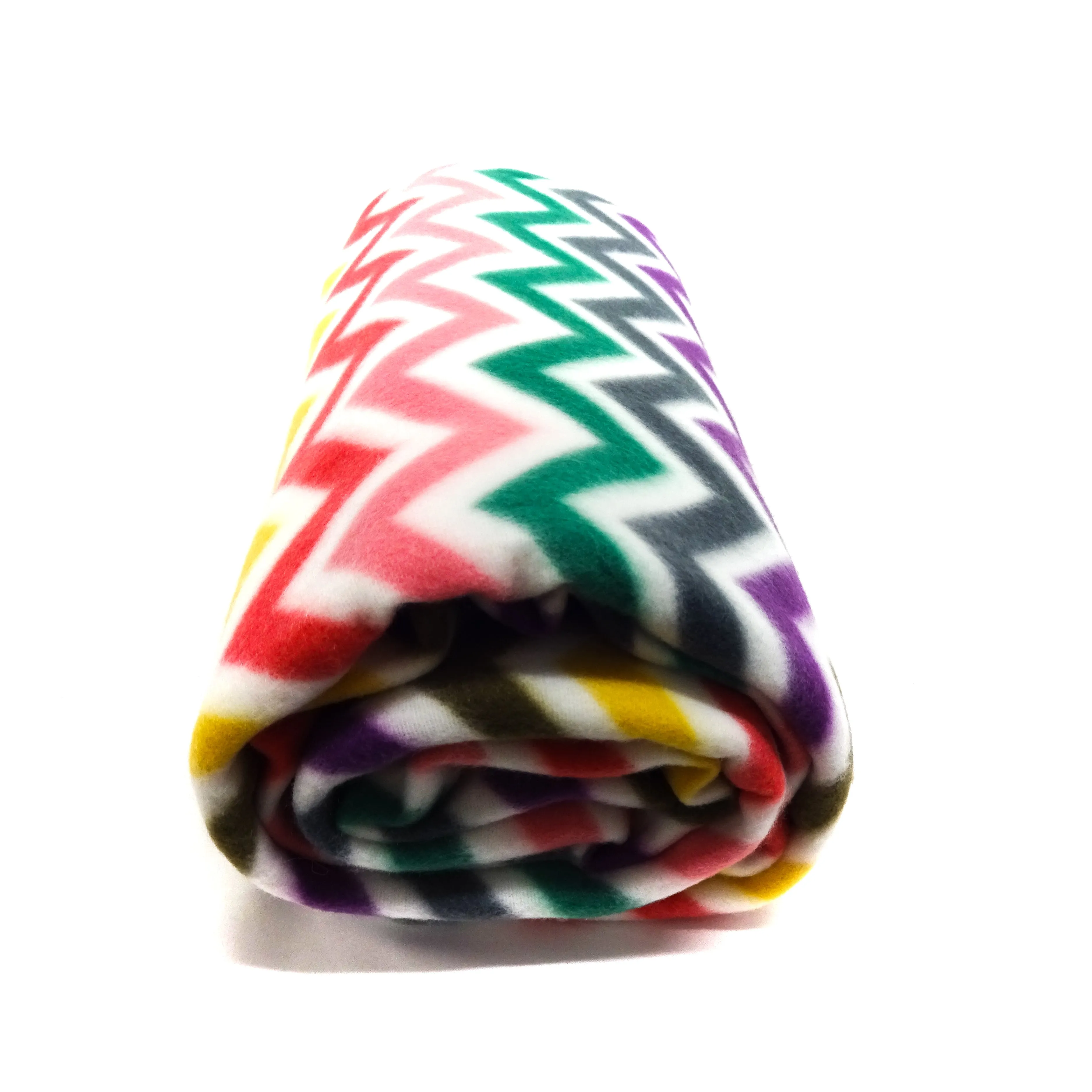 Chevron Anti-Pill Fleece, (2 Yards cut)  White/Multi Chevron