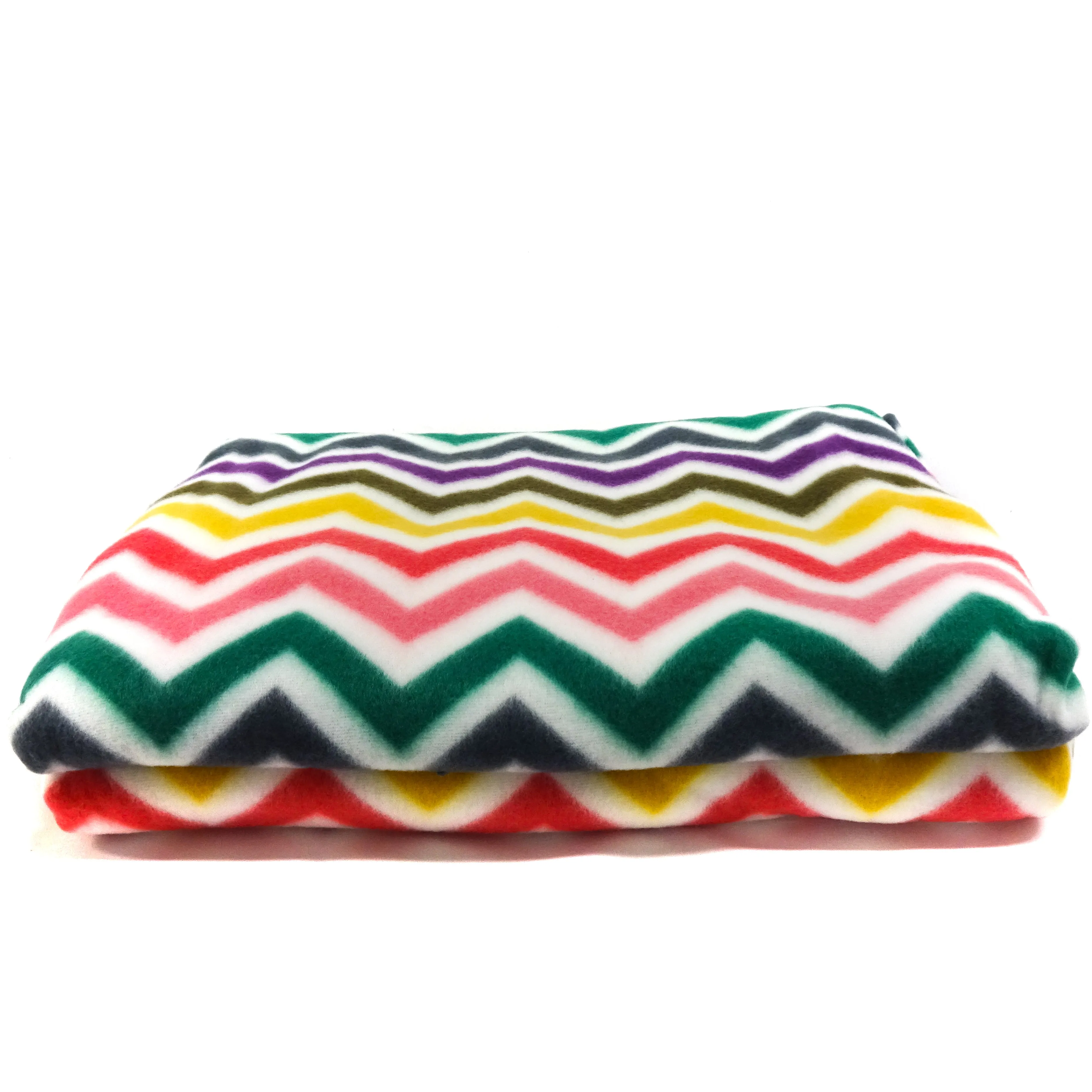 Chevron Anti-Pill Fleece, (2 Yards cut)  White/Multi Chevron
