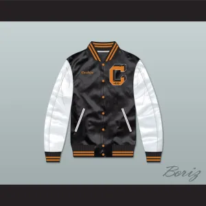 Cochise Cooley High School Black/ White Varsity Letterman Satin Bomber Jacket
